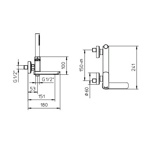 Palazzani Mis смеситель для ванны и душа с душевой лейкой и шлангом- фото3