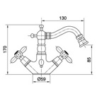 Смеситель для биде Bugnatese Princeton Plus 8044- фото2