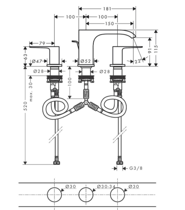  Hansgrohe Vivenis 90, 3 ,   ,  , 75033670