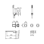 Palazzani Mis встроенный комплект для ванны с душевым гарнитуром, хром- фото2