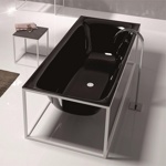 Bette Lux SHAPE Ванна прямоугольная 180х80х45см на каркасе, покрыта эмалью снаружи и изнутри, BetteGlasur® Plus, черная- фото