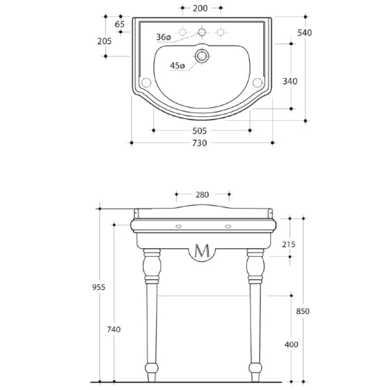 BELLA РАКОВИНА КОНСОЛЬ 73 СМ НАПОЛЬНАЯ С РЕШЕТКОЙ, БЕЛАЯ КЕРАМИКА хром- фото2