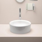 GSI Sand Раковина накладная круглая 42 см, h 14см без отв под смеситель, цвет белый- фото