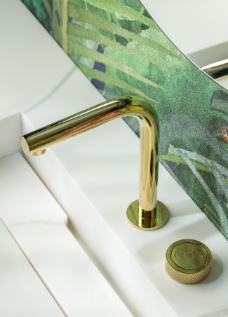 Смеситель автоматический для раковины на 2 отв. Boheme TECH ЗОЛОТО 158-G- фото6