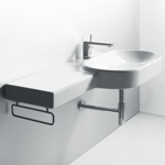 Раковина овальная подвесная с полкой sx Simas Flow FL22- фото