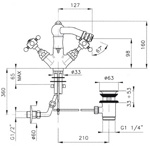 Смеситель для биде Nicolazzi Dames Anglaises 1434 CR 18, ручка 18 Dames.- фото2
