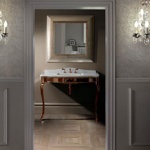 Декоративная структура с раковиной Devon&Devon Jacqueline, цвет: золото/белая керамика- фото2