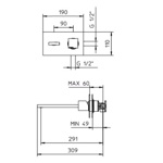 Palazzani Track встроенный смеситель для раковины, хром- фото2