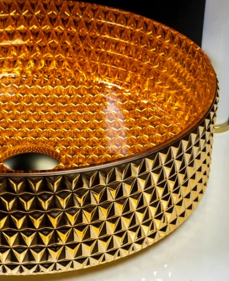 Раковина хрустальная, овальная Boheme 817-G, золото- фото5