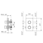 Palazzani Wild встроенный термостатический смеситель на 2 потребителя 1\2