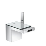 Axor MyEdition Смеситель для биде, на 1 отв., излив 145мм, со сливным гарнитуром, цвет: хром/зеркальное стекло- фото