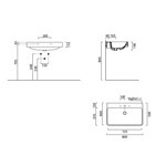 GSI Sand Раковина подвесная 80х50 см, с переливом. с 1 отв под смеситель, цвет белый- фото3