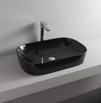 Artceram Ghost Раковина накладная 65х42 см, , без отв под смеситель, без слив-перелива, цвет черный глянец- фото