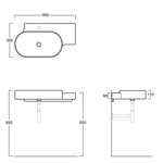 Раковина овальная подвесная с полкой dx Simas Flow FL23- фото2