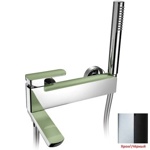 Palazzani Mis Color смеситель для ванны с душем хром/черный (хром/белый)- фото