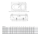 BETTE Ocean Ванна с шумоизоляцией 170х80х45, перелив сзади, с комплектом ножек- фото3