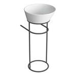 Simas Wave Структура металлическая напольная 30х40х75 см, с раковиной, цвет: черный матовый- фото