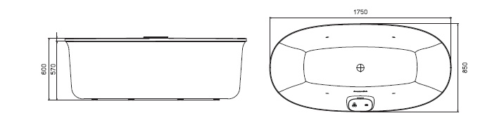 Jacuzzi Arga  175x85x57  , Swirlpool Illumatherapy