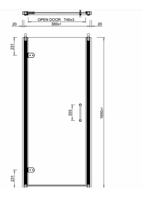 Дверь в нишу Burlington Дверь на петлях 90cм- фото2