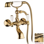 Palazzani Porter Color смеситель для ванны\душа золото/ручки сваровски- фото