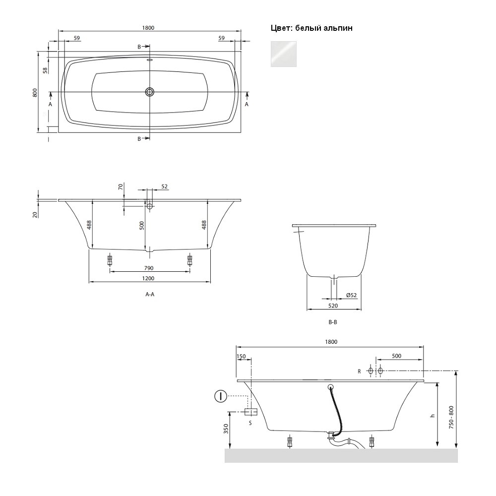   Villeroy & Boch My Art Duo 180x80 UBQ180MYA2V-01  , 