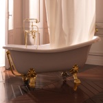 KERASAN Retro Ванна new 170х77/66см, глубина ванны 44,5см, цвет белый, ножки золото- фото2