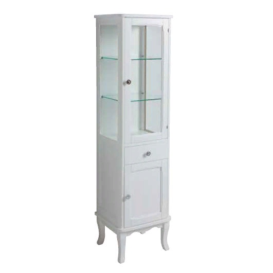 SIMAS Arcade Шкаф-витрина, 2расп.дверки DX(петли справа), ручки и петли хром, 48*36*h182см, Цвет: Белый- фото