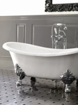 Devon Cherie Ванна чугунная (без отв-й для смесит),1685х760хh680 см, цвет: белый, ножки Flora полиров. аллюминий(без слива-перел)- фото2