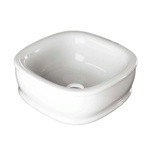 Artceram AZULEY Раковина накладная 45х45 см, без отв под смеситель, со слив переливом, цвет белый- фото