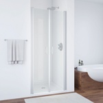 Душевое ограждение в проем (душевая дверь) Vegas E2P70 мат хром/прозрачное стекло- фото