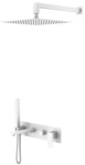 Смеситель встроенный + верхний+ ручной душ Boheme Qubic Matt White 474-MW- фото
