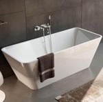 Gruppo Treesse Viva Ванна отдельностоящая овальная 165х70х60 см из искусственного камня, цвет белый- фото