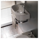 Раковина подвесная 55x27 Globo Forty3 SCT55.BI- фото