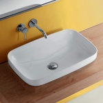 Kerasan Tribeca Раковина встраиваемая/накладная 60х38см, без отверстия под смеситель, цвет: белый- фото