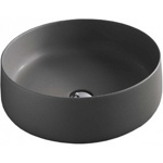 ArtCeram COGNAC Раковина накладная , 42 см, без отв под смеситель, без слив-перелива, цвет nero germania- фото2