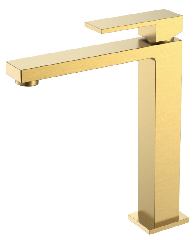 Смеситель для умывальника высокий Boheme Qubic Matt Gold 472-MG- фото