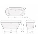 Ванна PAA Deco Nudo 1660х725мм SilkStone белая- фото2