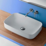 Kerasan Tribeca Раковина накладная , 60х38см, h 15см без отв. под смеситель, цвет: белый матовый- фото