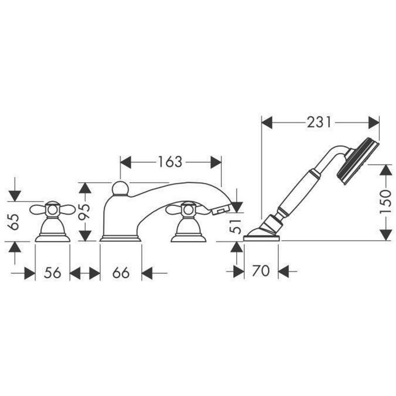 Смеситель на борт ванны Axor Carlton  - фото2
