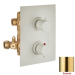 Palazzani Digit color, встроенный термостатический смеситель на 2 потребителя, комплект золото- фото