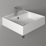 Simas Agile Раковина 51х46 см, 1 отв., подвесная, с переливом, цвет: белый- фото