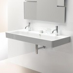 GSI Sand Раковина подвесная 120х50 см, с переливом. с 1 отв под смеситель, цвет белый- фото2