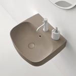 Kerasan Nolita Раковина подвесная/накладная 50х45 см, с 1 отв под смеситель, цвет коричневый орех- фото