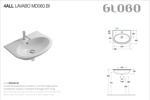 Раковина подвесная 60x45 Globo 4ALL MD60.BI - фото2