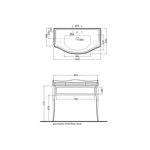 KERASAN Retro Комплект мебели 100 см, цвет: черный глянец, ножки: хром, ручки: кристалл/кольцо-хром- фото4