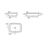 Kerasan Tribeca Раковина накладная , 60х38см, h 15см без отв. под смеситель, цвет: белый - фото3
