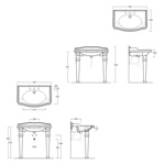 Раковина консоль Simas Arcade 90см на керамических кронштейнах- фото2