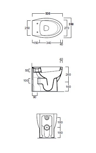 Simas Lft Spazio унитаз приставной 35х53см, слив универсальный- фото2