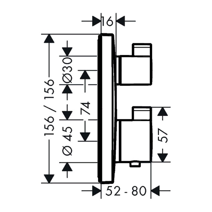 Hansgrohe Ecostat Square   , 2 , :   