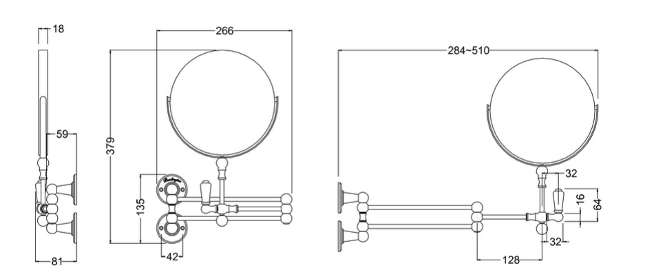 Зеркало косметическое Burlington A57 CHR- фото2